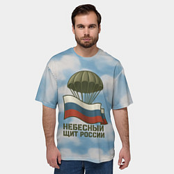 Футболка оверсайз мужская Небесный щит России ВДВ, цвет: 3D-принт — фото 2