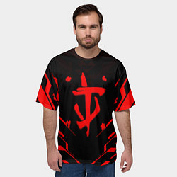 Футболка оверсайз мужская Doom geometry red steel, цвет: 3D-принт — фото 2