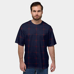 Футболка оверсайз мужская Color dark blue red crosses, цвет: 3D-принт — фото 2