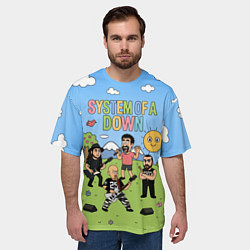 Футболка оверсайз мужская System of a Down, мультяшный, цвет: 3D-принт — фото 2