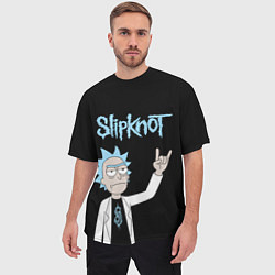 Футболка оверсайз мужская Slipknot и Рик Санчес из Рик и Морти, цвет: 3D-принт — фото 2
