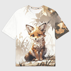 Футболка оверсайз мужская Юный лисёнок, цвет: 3D-принт