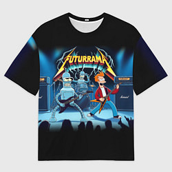 Мужская футболка оверсайз Rock group Futurama - ai art fantasy