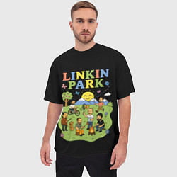 Футболка оверсайз мужская Linkin Park, мультяшный стиль, цвет: 3D-принт — фото 2
