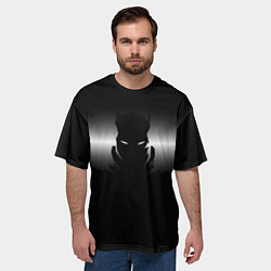 Футболка оверсайз мужская Силуэт Бэтмена - градиент, цвет: 3D-принт — фото 2