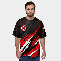 Футболка оверсайз мужская Umbrella - красное пламя, цвет: 3D-принт — фото 2