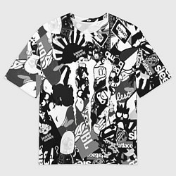 Мужская футболка оверсайз Monster energy black sticker