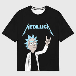 Футболка оверсайз мужская Metallica и Рик рокер из Рик и Морти, цвет: 3D-принт