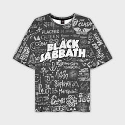 Футболка оверсайз мужская Black Sabbath pattern, цвет: 3D-принт