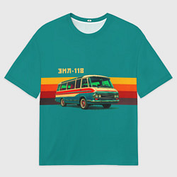 Футболка оверсайз мужская Ретро автобус ЗИЛ-118 поп-арт, цвет: 3D-принт
