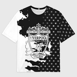 Мужская футболка оверсайз Liverpool текстура спорт