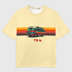 Футболка оверсайз мужская Ретро автобус ТА-6 поп-арт, цвет: 3D-принт