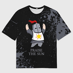 Футболка оверсайз мужская Хвала солнцу - дарк соулс, цвет: 3D-принт