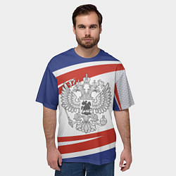 Футболка оверсайз мужская Герб России, цвет: 3D-принт — фото 2
