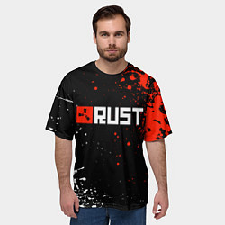 Футболка оверсайз мужская Раст - лого, цвет: 3D-принт — фото 2