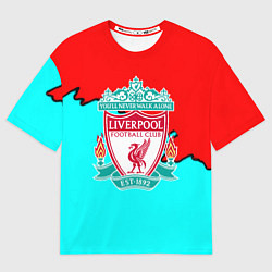 Футболка оверсайз мужская Liverpool краски текстура штрихи, цвет: 3D-принт