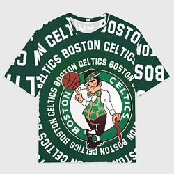 Мужская футболка оверсайз Бостон Селтикс логотип и надписи