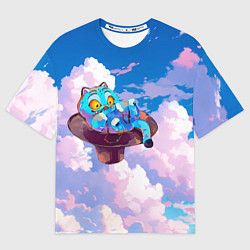 Футболка оверсайз мужская Tiger Derpy in the clouds, цвет: 3D-принт