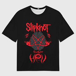 Футболка оверсайз мужская Слипкнот в голове, цвет: 3D-принт