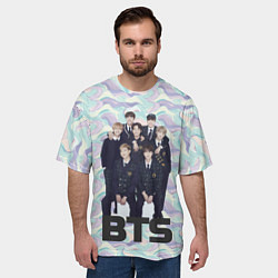Футболка оверсайз мужская BTS совместное фото, цвет: 3D-принт — фото 2