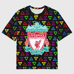 Футболка оверсайз мужская Liverpool pattern neon, цвет: 3D-принт