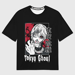 Футболка оверсайз мужская Аниме Токийский Гуль, Кен Канеки, цвет: 3D-принт
