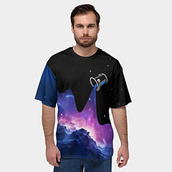 Футболка оверсайз мужская Потеки космической краски, цвет: 3D-принт — фото 2
