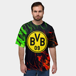 Футболка оверсайз мужская Borussia flame toxic, цвет: 3D-принт — фото 2