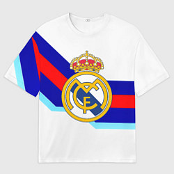 Мужская футболка оверсайз Real Madrid текстура полосы