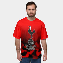 Футболка оверсайз мужская Тоттенхэм Хотспур камуфляж красный, цвет: 3D-принт — фото 2