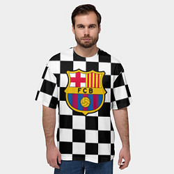 Футболка оверсайз мужская Barcelona клетка, цвет: 3D-принт — фото 2