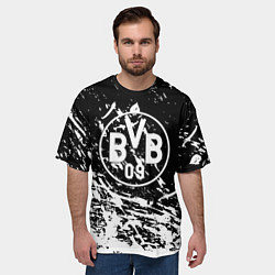 Футболка оверсайз мужская Borussia белые краски, цвет: 3D-принт — фото 2