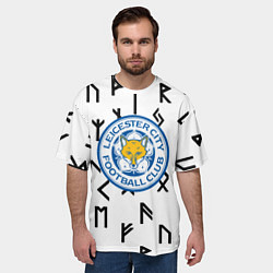 Футболка оверсайз мужская Лестер сити символы митстические, цвет: 3D-принт — фото 2