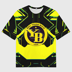 Мужская футболка оверсайз Янг Бойз спортивная геометрия линии