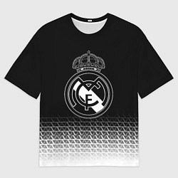 Футболка оверсайз мужская Реал Мадрид текстура геометрия, цвет: 3D-принт