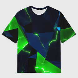 Футболка оверсайз мужская Neon tile green, цвет: 3D-принт