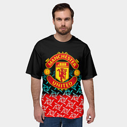 Футболка оверсайз мужская Манчестер Юнайтед ниндзя паттерн, цвет: 3D-принт — фото 2
