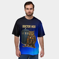 Футболка оверсайз мужская Doctor Hoo сова у телефонной будки, цвет: 3D-принт — фото 2