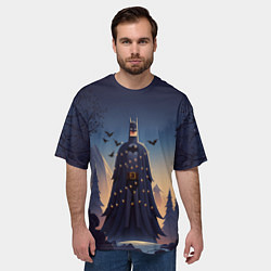 Футболка оверсайз мужская Новогодний Бэтмен, цвет: 3D-принт — фото 2