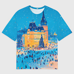Футболка оверсайз мужская Московские новогодние каникулы, цвет: 3D-принт