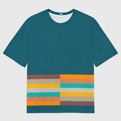 Мужская футболка оверсайз Индиго и шумовой градиент заката с текстурой