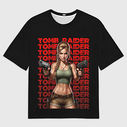 Футболка оверсайз мужская Лара с пистолетами, цвет: 3D-принт