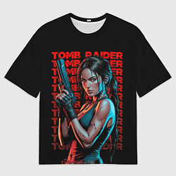 Мужская футболка оверсайз Lara Croft с пистолетом