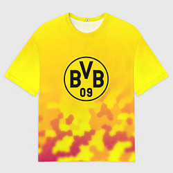 Футболка оверсайз мужская Borussia камуфляж желтый текстура, цвет: 3D-принт