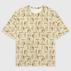 Футболка оверсайз мужская Ретро Санта, цвет: 3D-принт