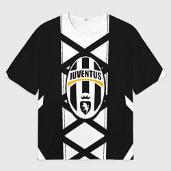 Мужская футболка оверсайз Ювентус геометрия полосы линии