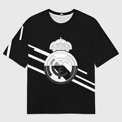 Мужская футболка оверсайз Реал Мадрид полосы текстура линии