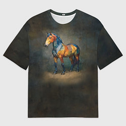 Футболка оверсайз мужская Конь Ренессанс, цвет: 3D-принт