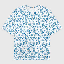 Футболка оверсайз мужская Весёлые снеговики, цвет: 3D-принт