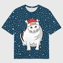 Мужская футболка оверсайз Кот мем - 2026